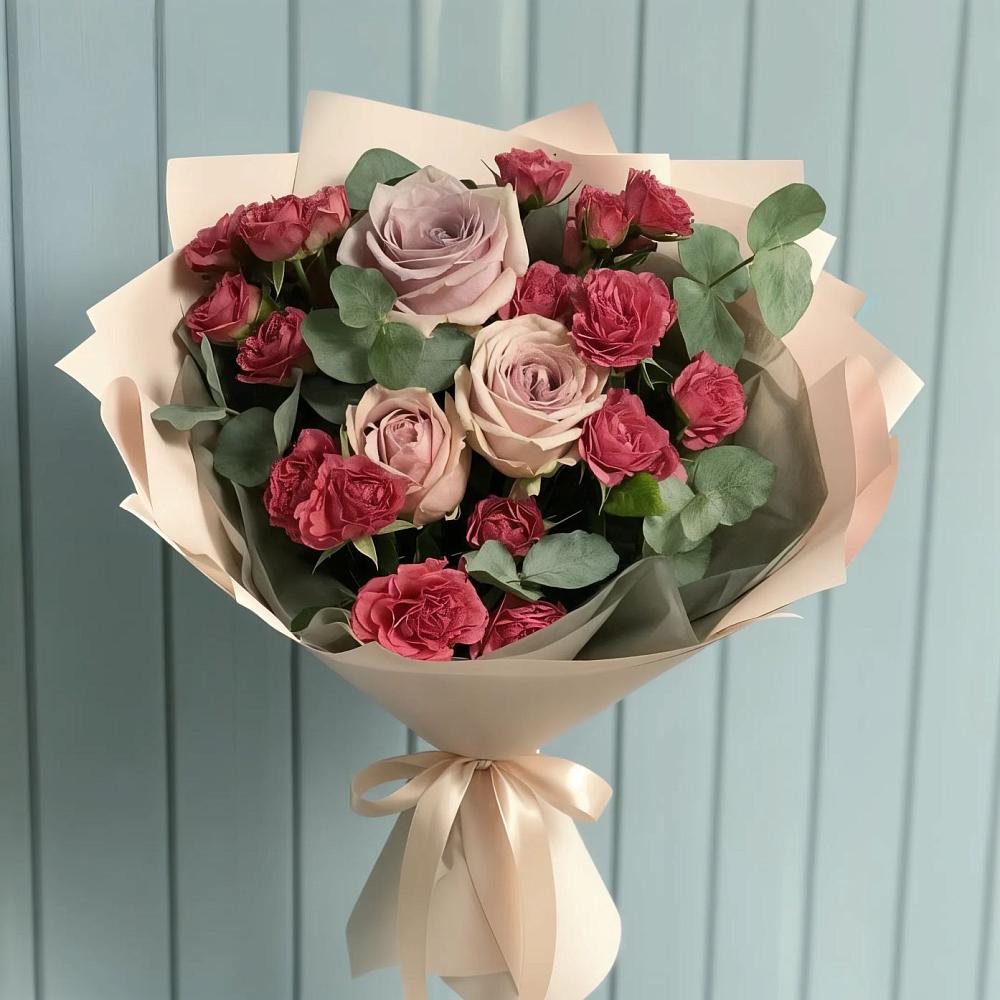 Букет цветов из: Гвоздики и Розы в Гороховке