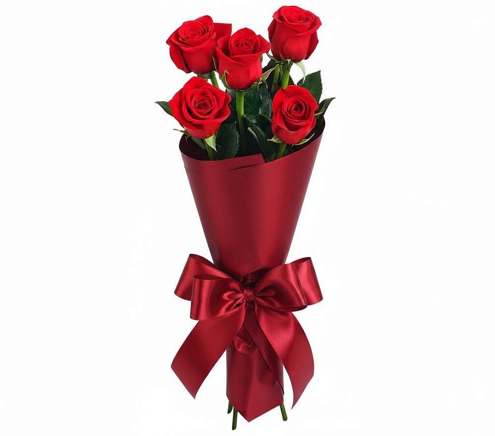 Букет 5 Красных роз Эдлесс Лав в Гороховке