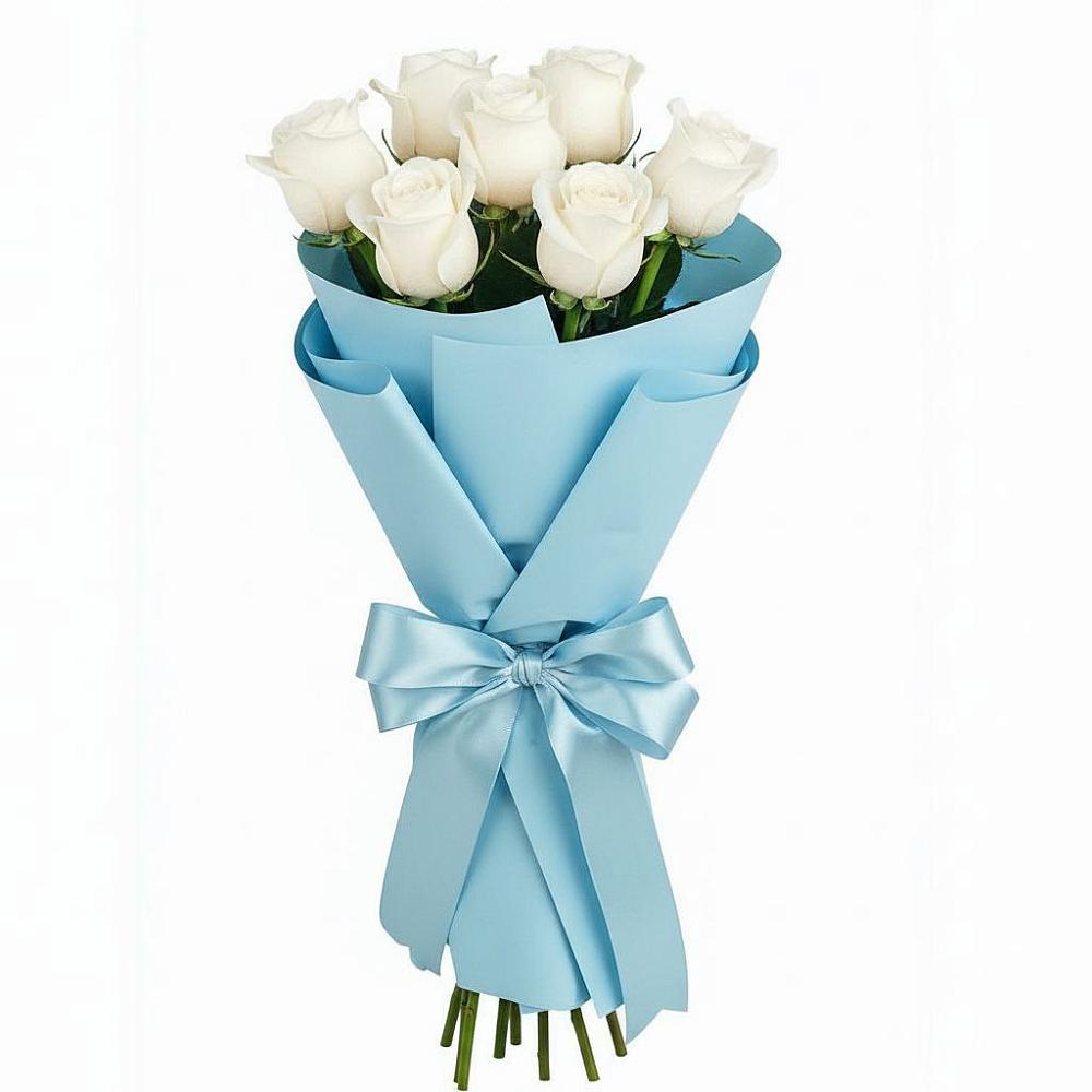 Букет 7 белых роз Проуд в Гороховке