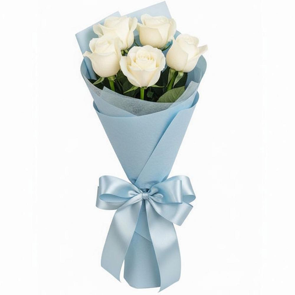 Букет 5 Белых роз Проуд в Гороховке