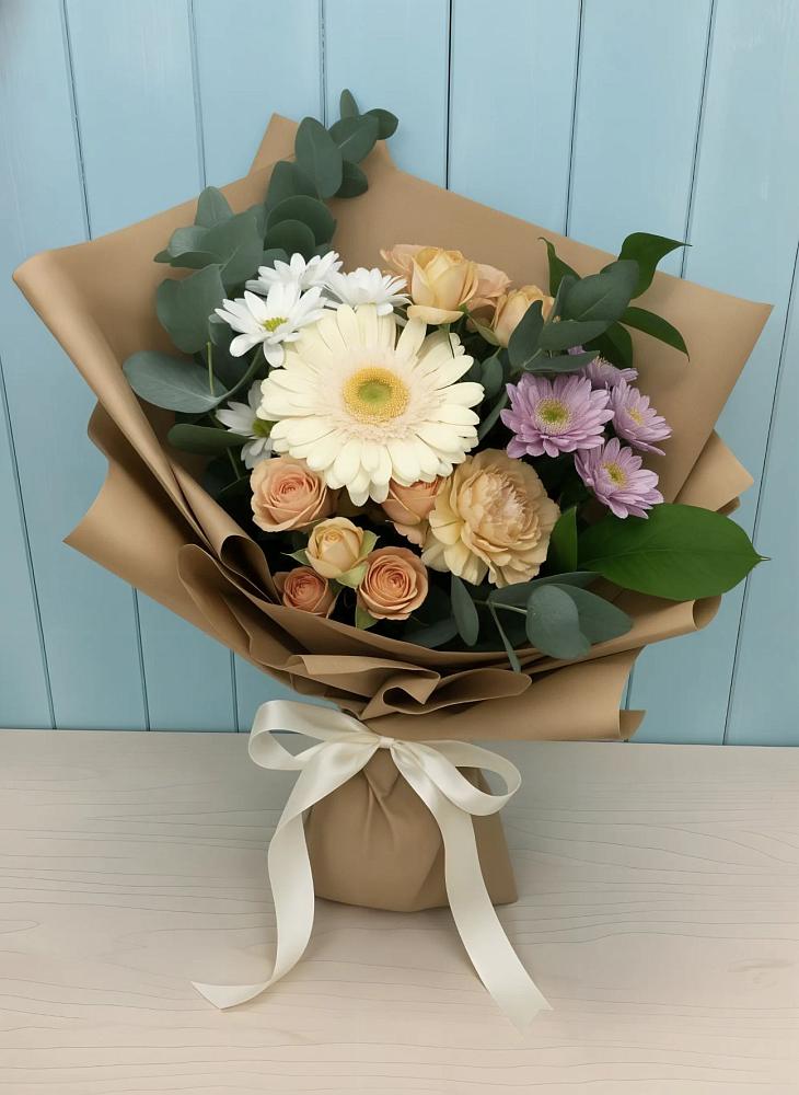 Букет цветов из: Герберы и Хризантемы в Гороховке