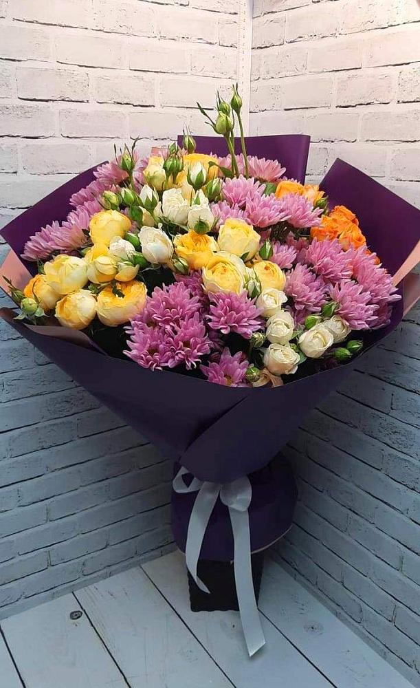 Букет цветов из: Хризантемы и Розы в Гороховке