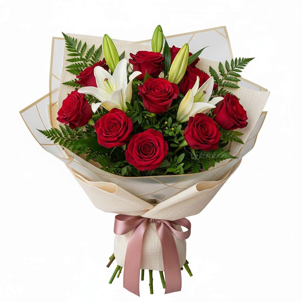 Букет цветов из: Лилии и Розы в Гороховке