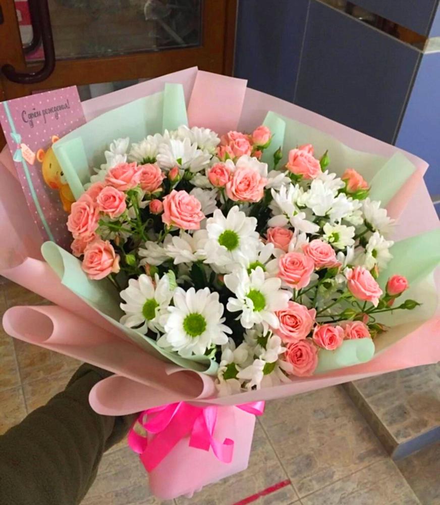 Букет цветов из: Розы и Хризантемы в Гороховке