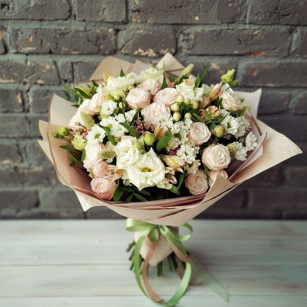 Букет цветов из: Альстромерии, Розы и Хризантемы в Гороховке
