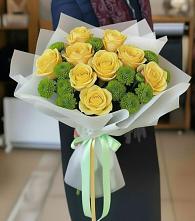 Букет цветов из:  Хризантемы и Розы #REPLACE_PRED# Гороховке