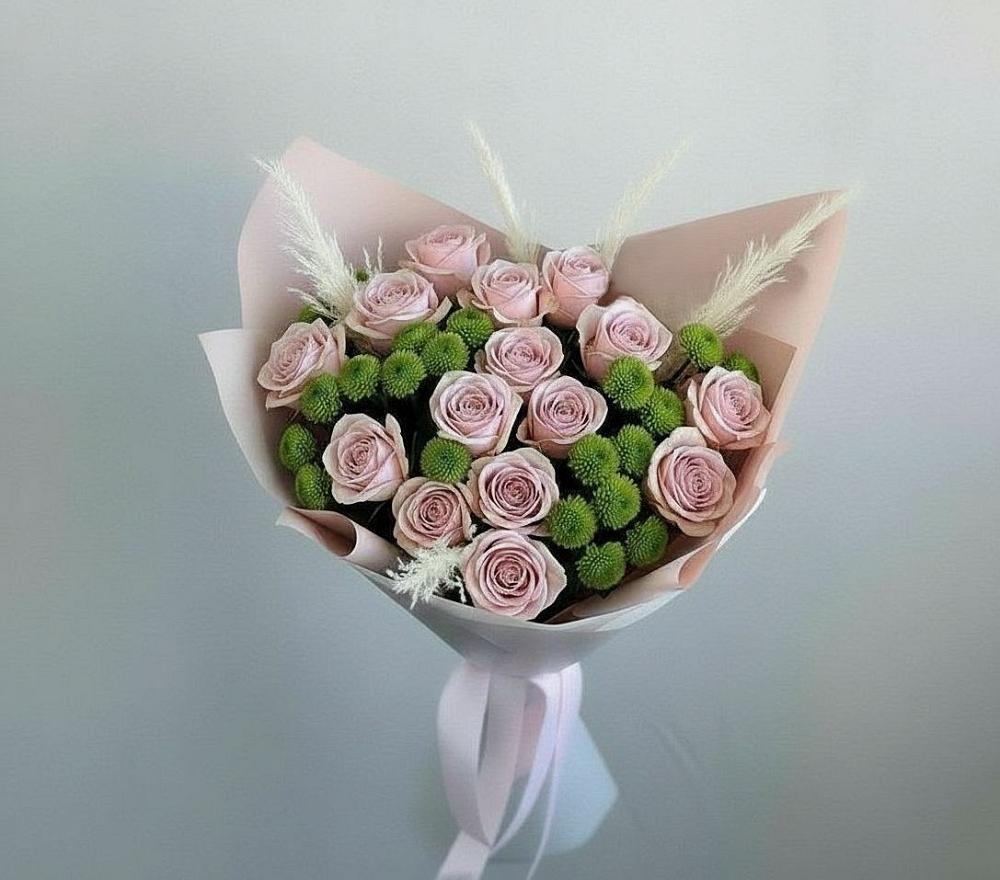 Букет цветов из: Розы и Хризантемы в Гороховке