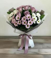 Букет цветов из:  Хризантемы и Розы #REPLACE_PRED# Гороховке