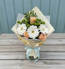 Букет цветов из:  Герберы, Розы и Хризантемы в Гороховке