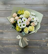 Букет цветов из:  Альстромерии, Розы и Хризантемы в Гороховке