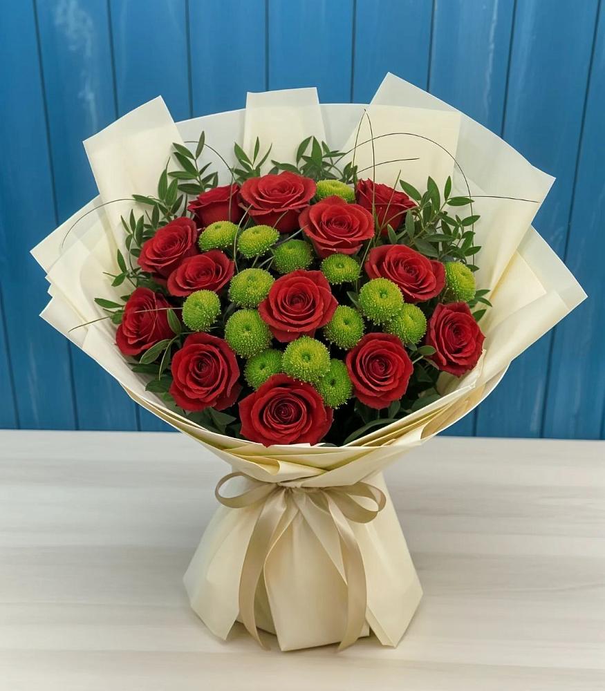 Букет цветов из: Розы и Хризантемы в Гороховке